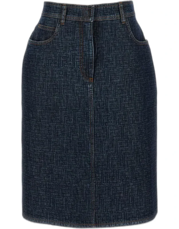 Padded Denim Skirt