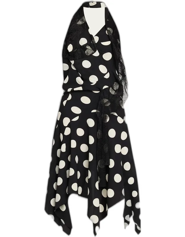 Polka Dot Halter Midi Dress