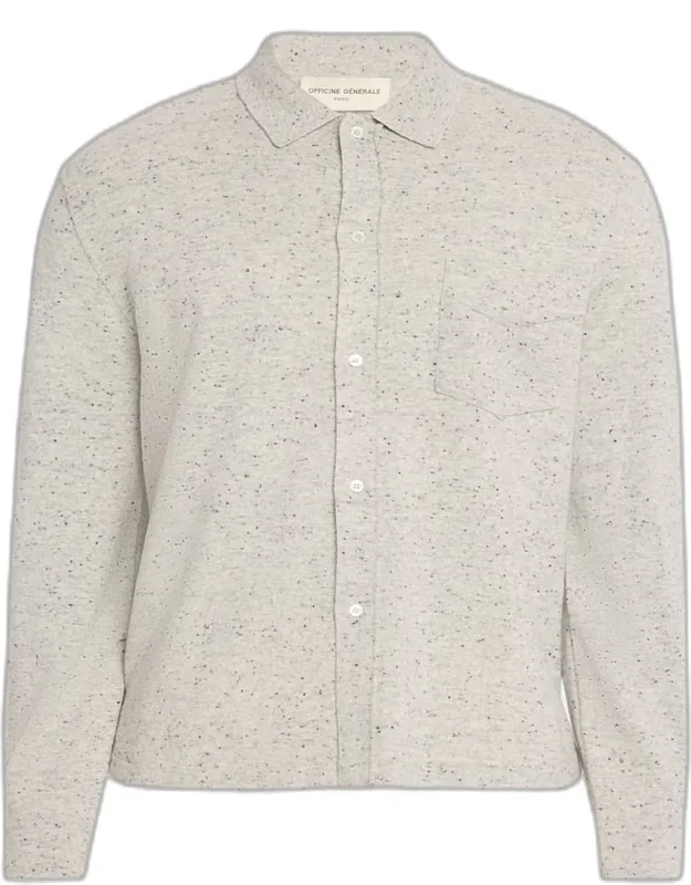 Wool/cashmere Melange Knit Long-sleeve Shirt