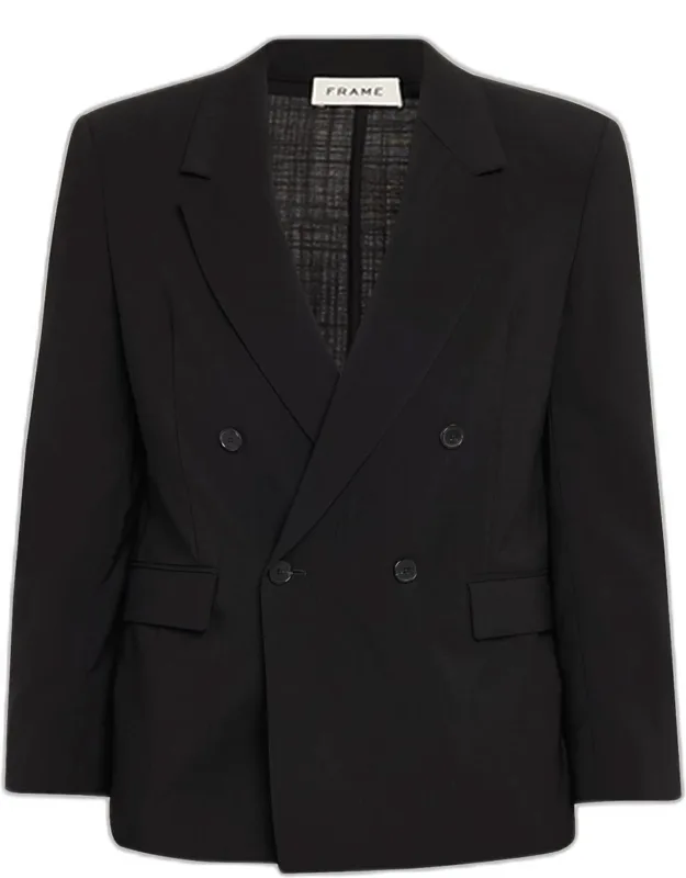 Tropical Wool Double-breasted Blazer