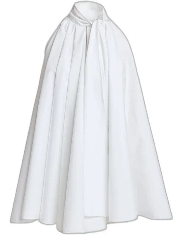 Pleated Poplin Mini Dress