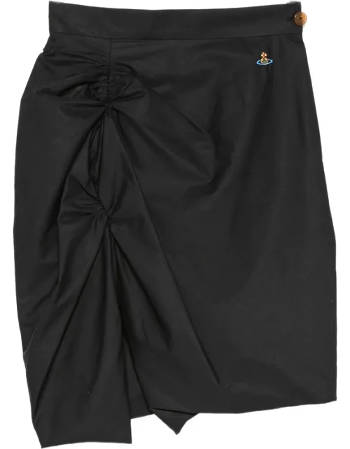 Ruched Asymmetric Mini Skirt