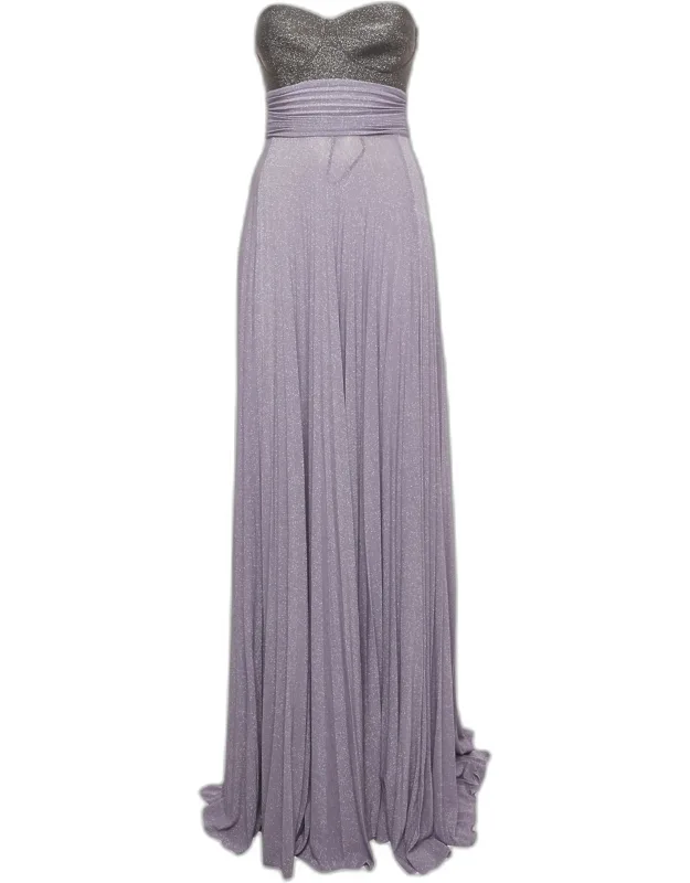 Lurex Jersey Strapless Maxi Dress