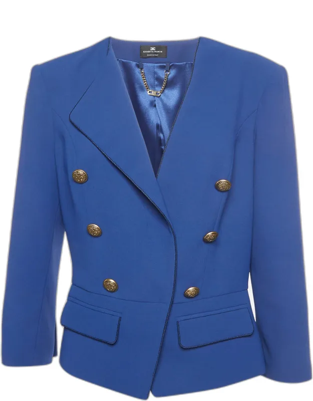 Crepe Double Breasted Blazer