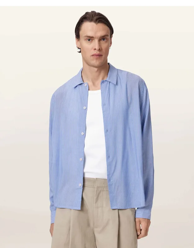 Furrow Long Sleeve Boxy Striped Shirt