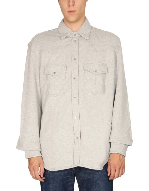 Cotton Shirt Classic Collar Front Closure With Buttons