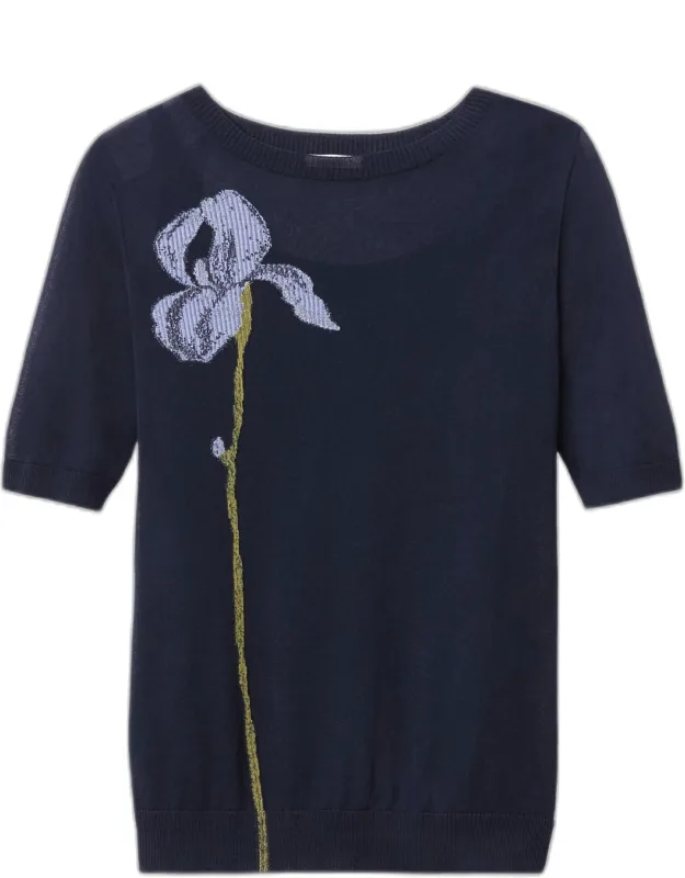 Floral Intarsia-knit Sweater