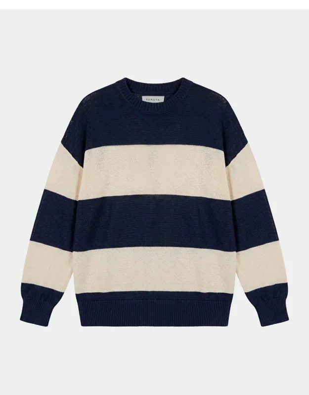 Striped Linen-blend Sweater