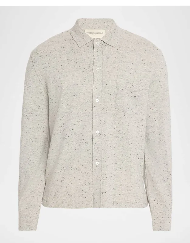 Wool/cashmere Melange Knit Long-sleeve Shirt