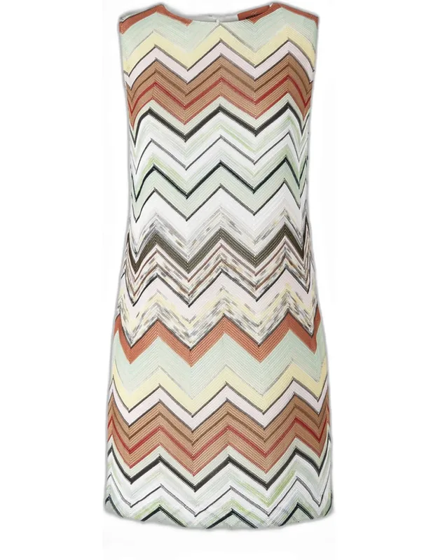 Chevron Knit Sleeveless Dress