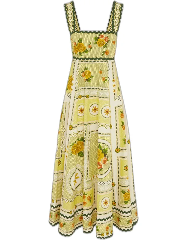 Floral-print Cotton Poplin Maxi Dress