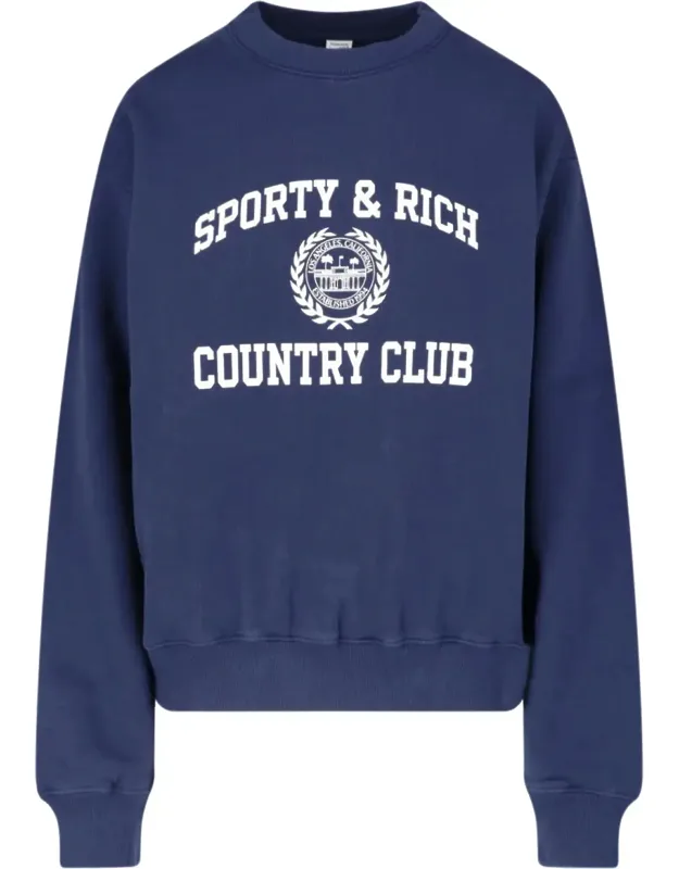 Crewneck Sweatshirt With 'country Club' Emblem