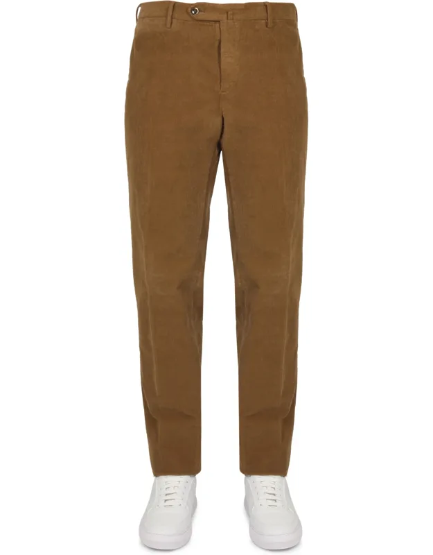 Pt Torino Slim Fit Pants With Button And Zipper Closure