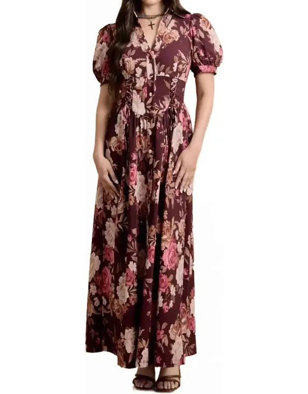 Puff Sleeve Maxi Dress