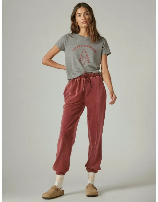 Slouchy Ribbed Velour Joggers