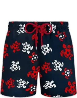 Stretch Short Swim Trunks Soccer Turtles - Swimwear - Monrise - Blue