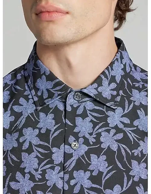 Slim Fit Modern Floral Woven 4-way Stretch Button Up Shirt