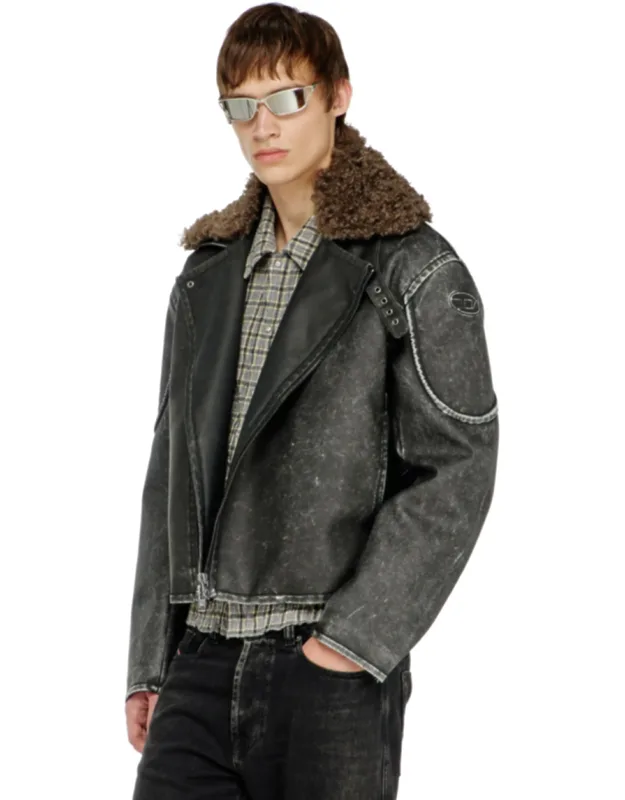 Biker Jacket With Detachable Collar
