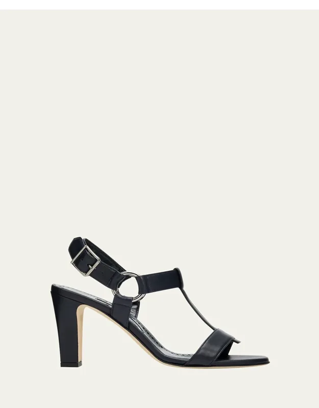 90mm Miona Leather T-bar Sandals