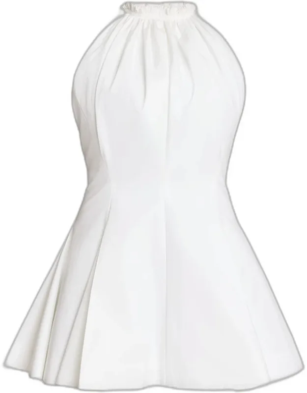 Cotton Poplin Halter Mini Dress