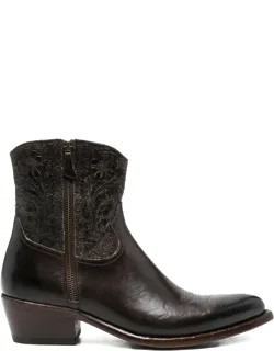 Floral-embossed Boots