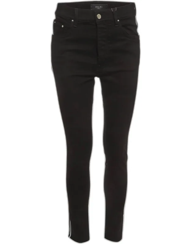 Black Side Stripe Denim Skinny Fit Jeans