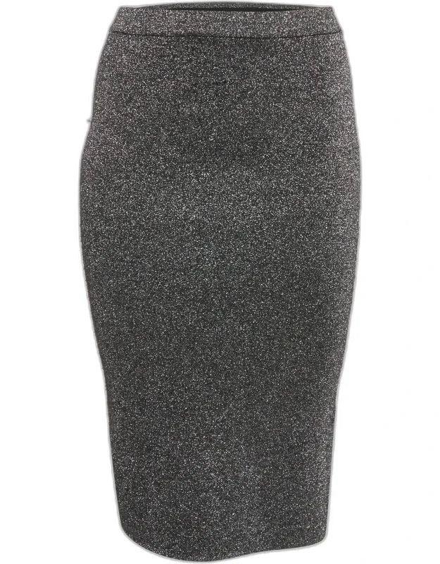 Metallic Lurex Knit Midi Skirt