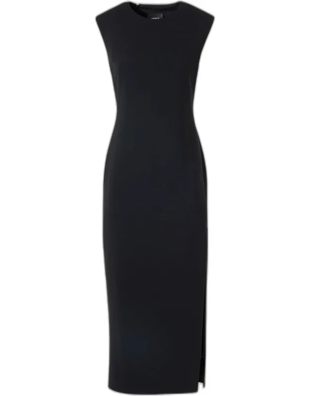 Wool-blend Zipped-slit Sheath Dress