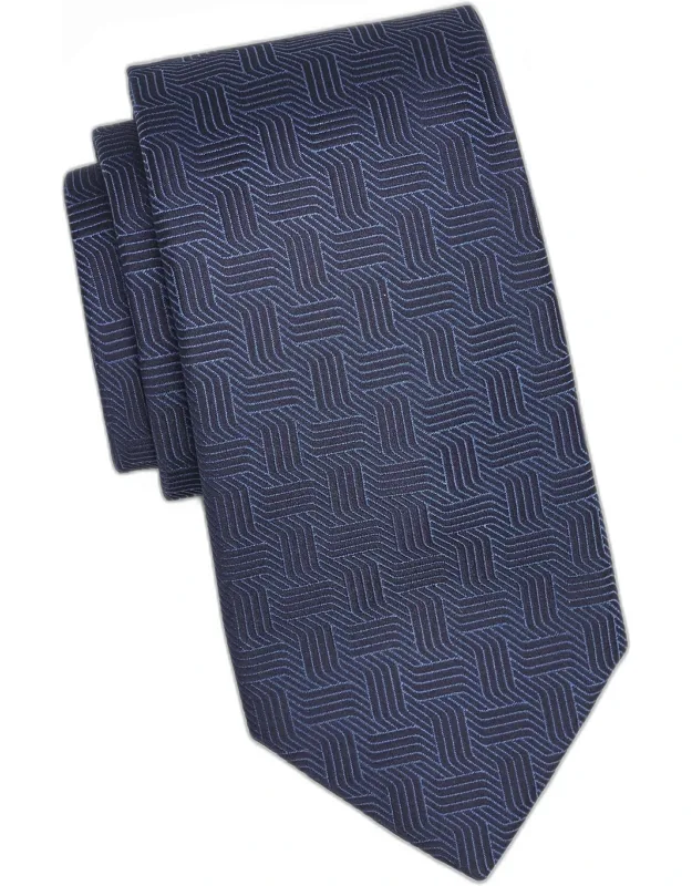 Art Deco Mosaic Stripe Silk Tie