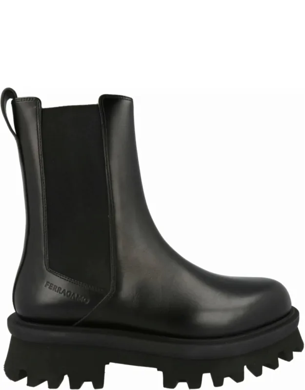 Flash Chelsea Boots With Block Heel And Dual Side Goring