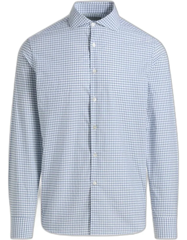 Cotton Windowpane Check Sport Shirt