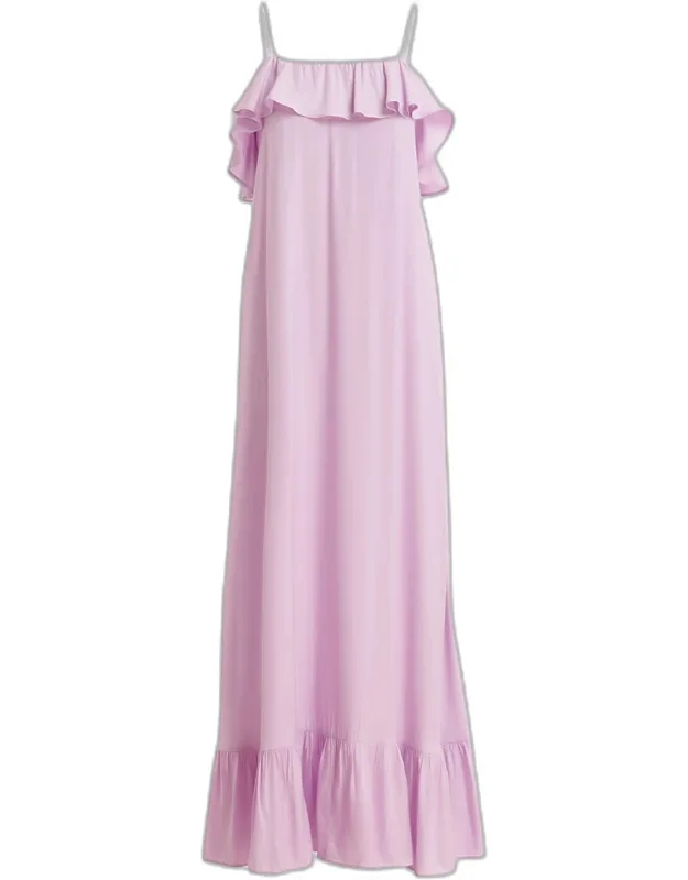 Ruffled Back-tie Maxi Dress