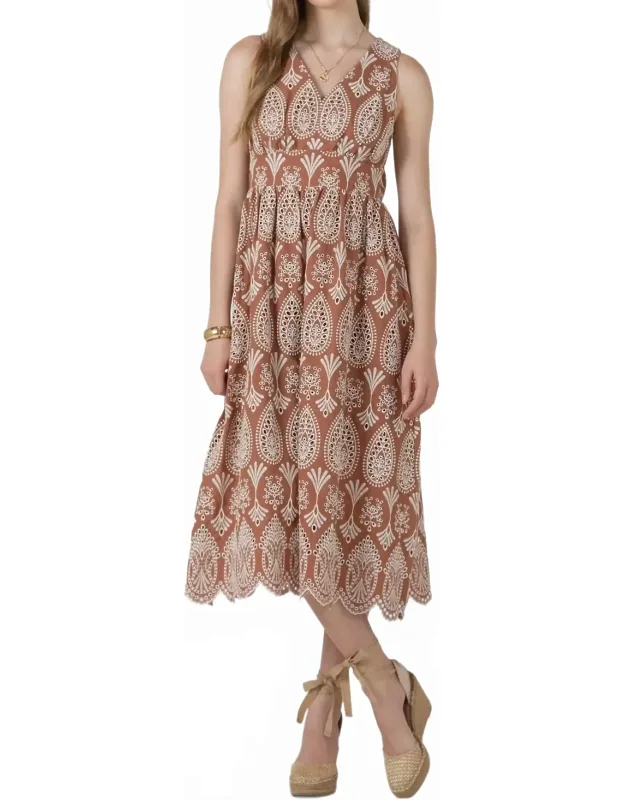 Eyelet Midi Dress