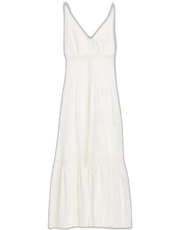 Tiered Lace-trim Maxi Dress