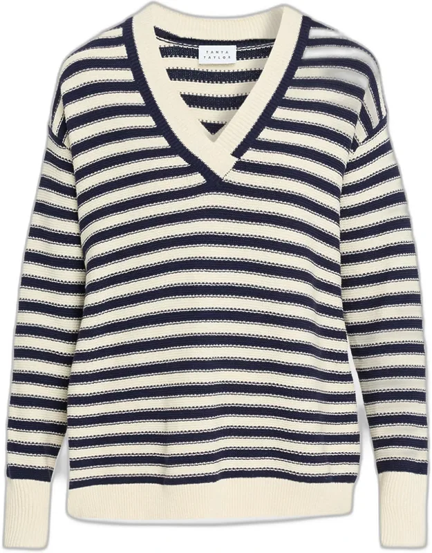 Stripe V-neck Sweater