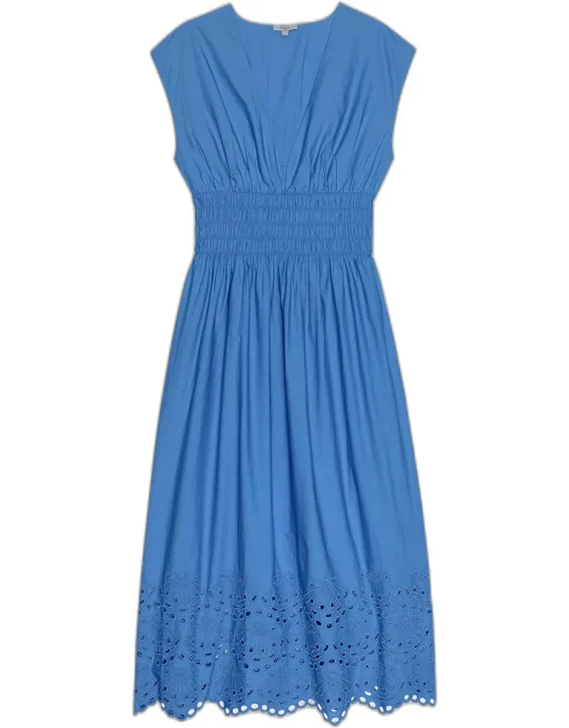 Embroidered Cotton Midi Dress