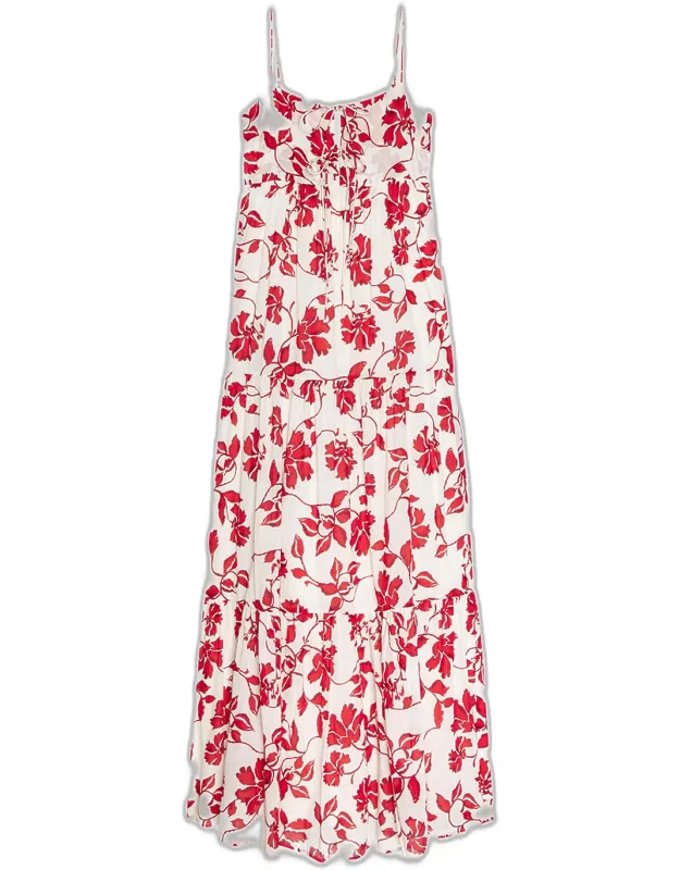 Floral Tie-front Maxi Dress