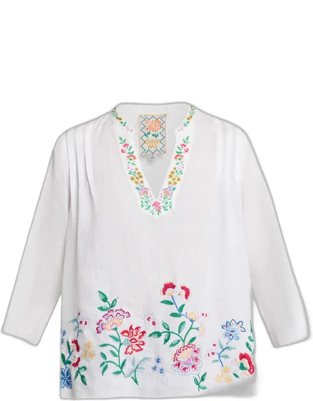 Embroidered Linen Blouse