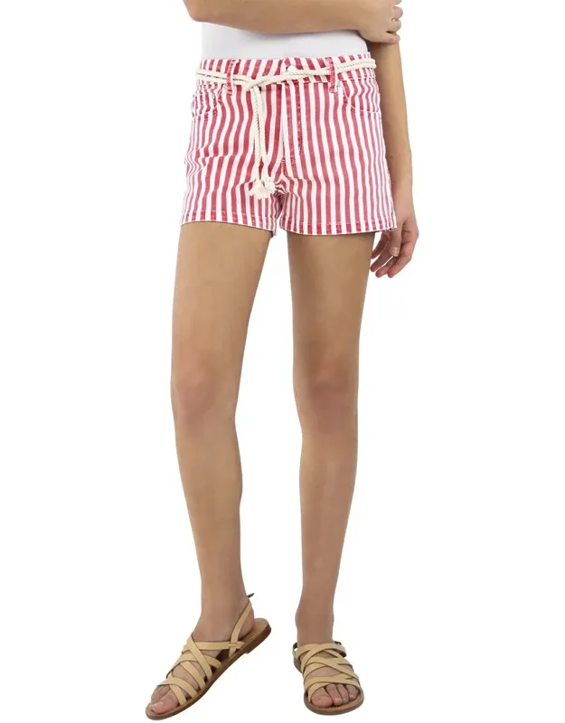 Jeans Mid Rise Stripe Shorts