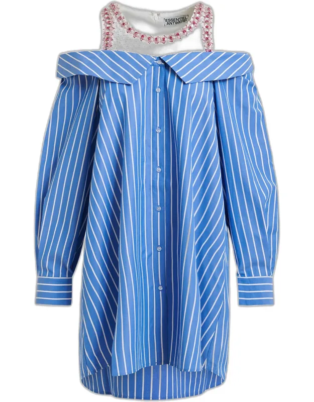 Layered Embellished Shirtdress