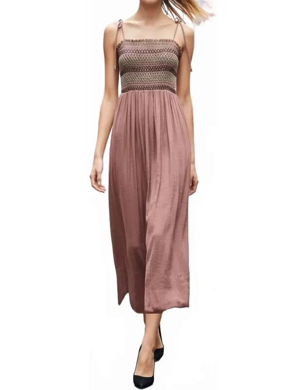Multi-color Smocking Maxi Dress