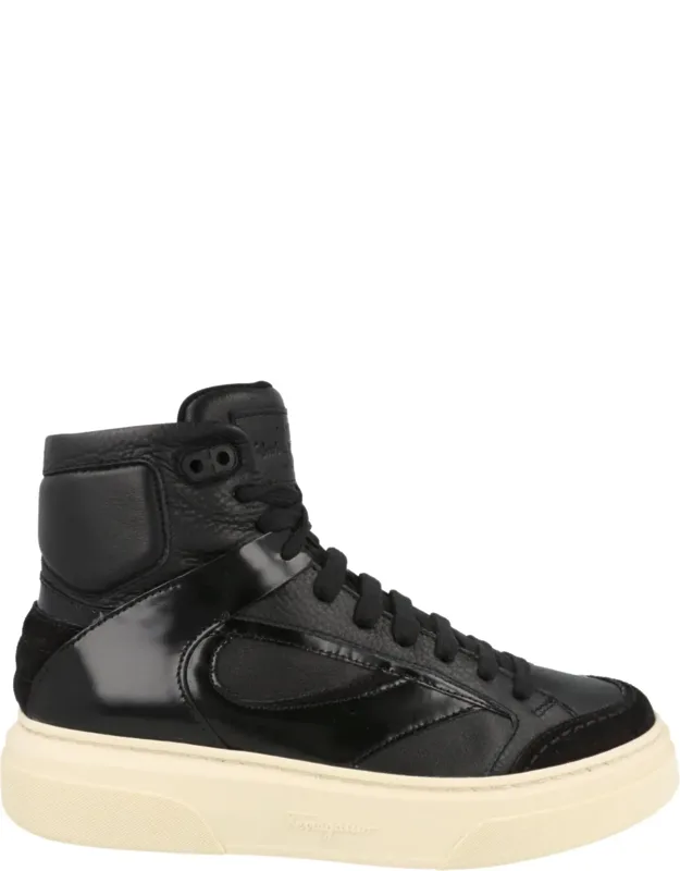Cassio High-top Sneakers With Pebbled Finish And Back Pull Tab