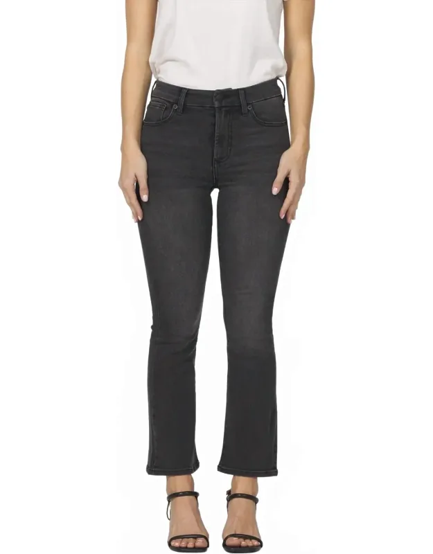 Mid Rise Cropped Flare Jeans