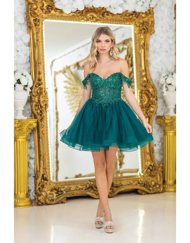 Sequin-embellished Dress With Off-shoulder Straps, Sheer Corset Details, And Layered Tulle Skirt