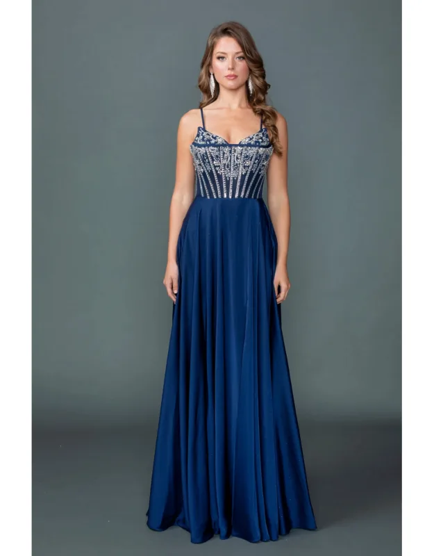 Sweetheart Neckline Illusion Corset Bodice Prom Dress With Flowing A-line Skirt And High Slit