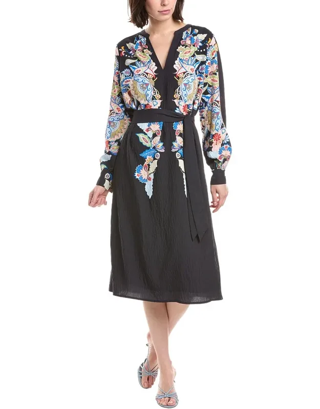 Split Neck A-line Dress