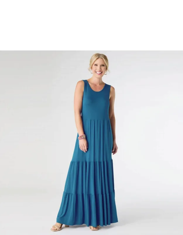 Janie Solid Tiered Maxi Dress