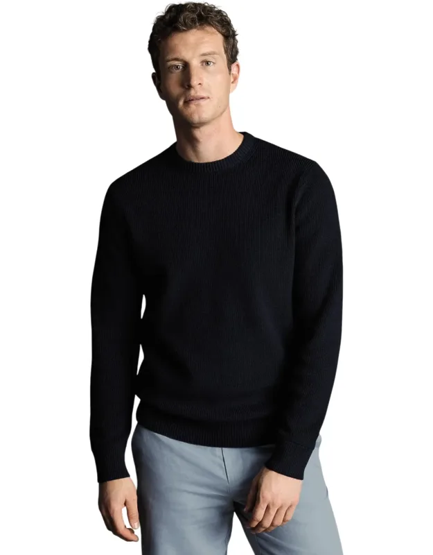 Ribbed Crew Neck Sweater