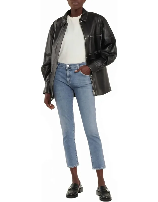 Elsa Mid Rise Slim Fit Crop Jeans