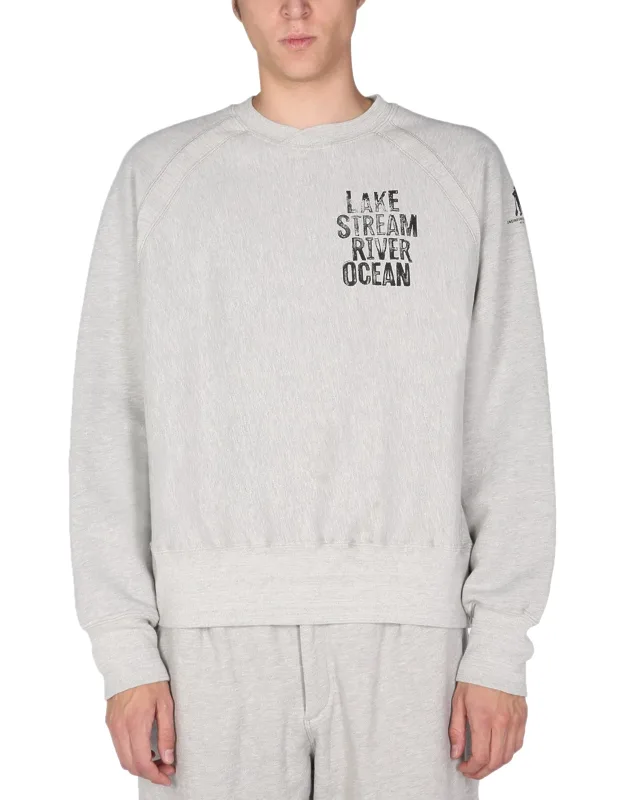 Engineered Garments Printed Sweatshirt Fleece Inner Regular Fit 100% Cotton